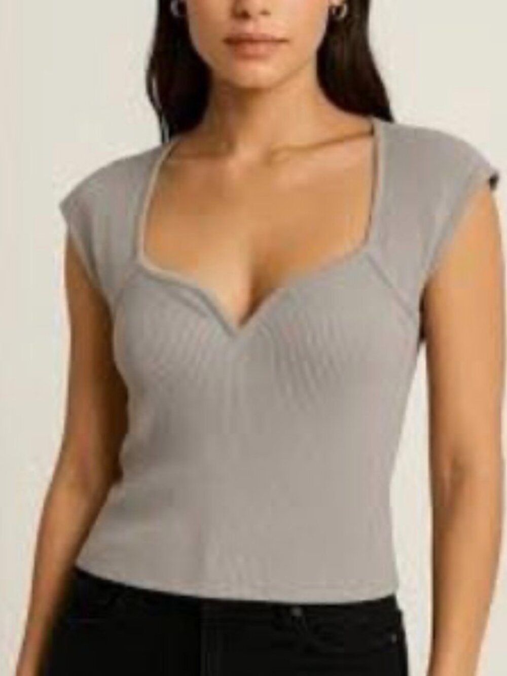 House of House of Harlow 1960 Ribbed Tank Top With Sweatheart Neckline Sz Small
